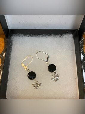 NEW Genuine Jet Crystal earrings - Bundle and save.